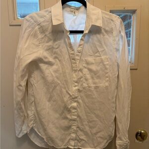 Cloth & Stone White Casual Button Down Shirt